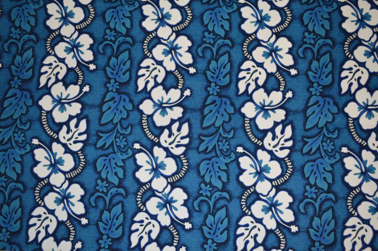 Exclusive White Hibiscus Panel Hawaiian Fabric - Hawaiian cotton